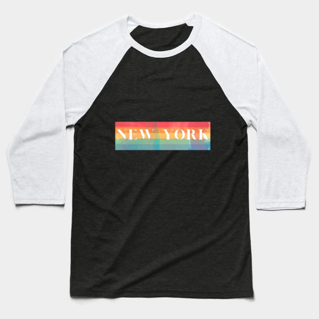New York City Design Baseball T-Shirt by Aziz